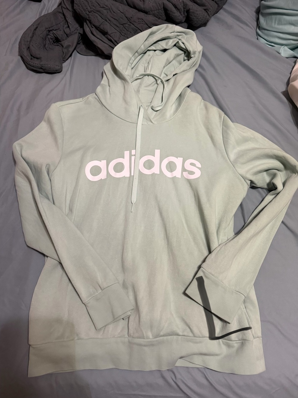 adidas Women’s Sage Green Logo Pullover Hoodie